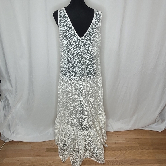 Erin Fetherston White Lace High-Low Trianon Maxi Dress (Shell Only) - Size M - Picture 7 of 12